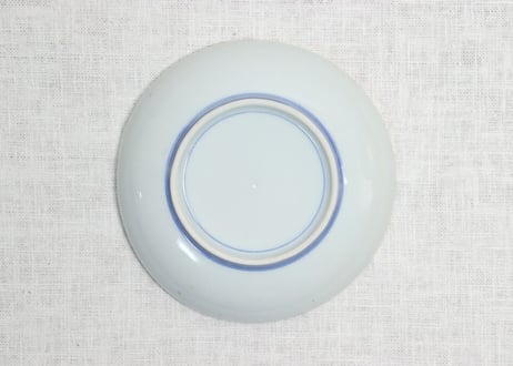 明治後期～大正色釉染付百合図小皿