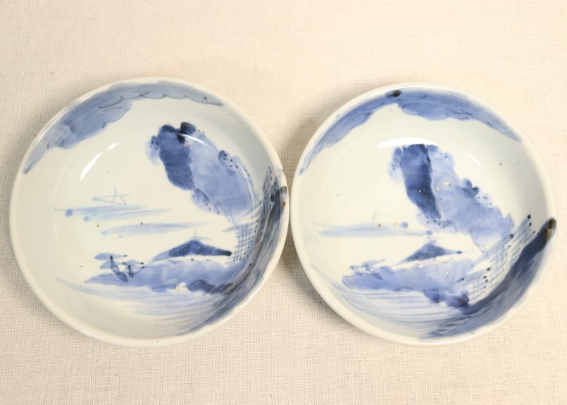 江戸幕末染付山水図春寒鉢② フリモノ | 吉祥寺PukuPuku