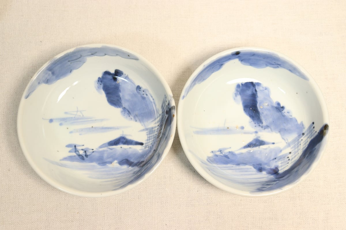 江戸幕末染付山水図春寒鉢② フリモノ | 吉祥寺PukuPuku