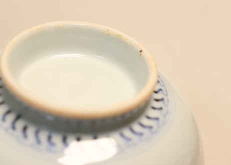 明治後期～大正染付枝に小鳥図飯茶碗①