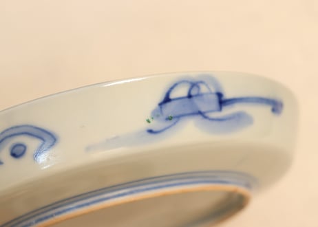 明治前期色絵牡丹図縁立ち5寸皿