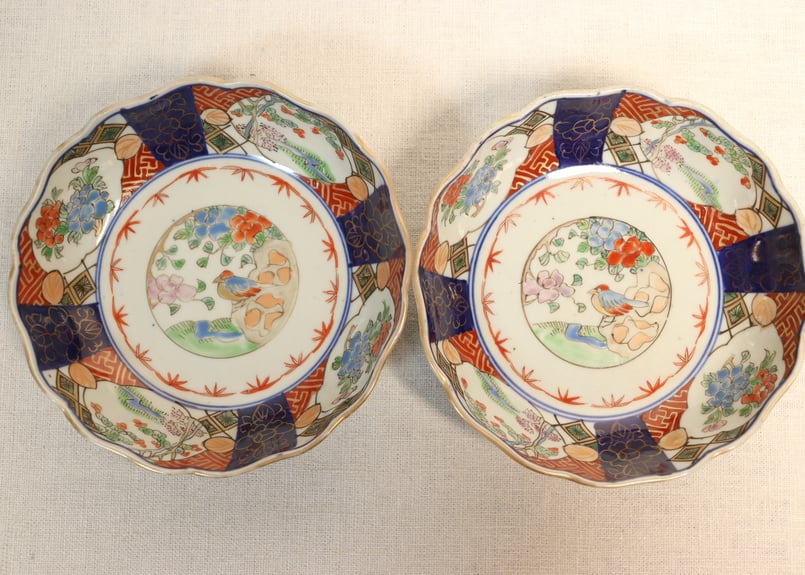 江戸幕末色絵牡丹と花鳥図なます皿 | 吉祥寺PukuPuku