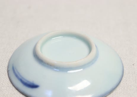 江戸中期染付山水図豆皿