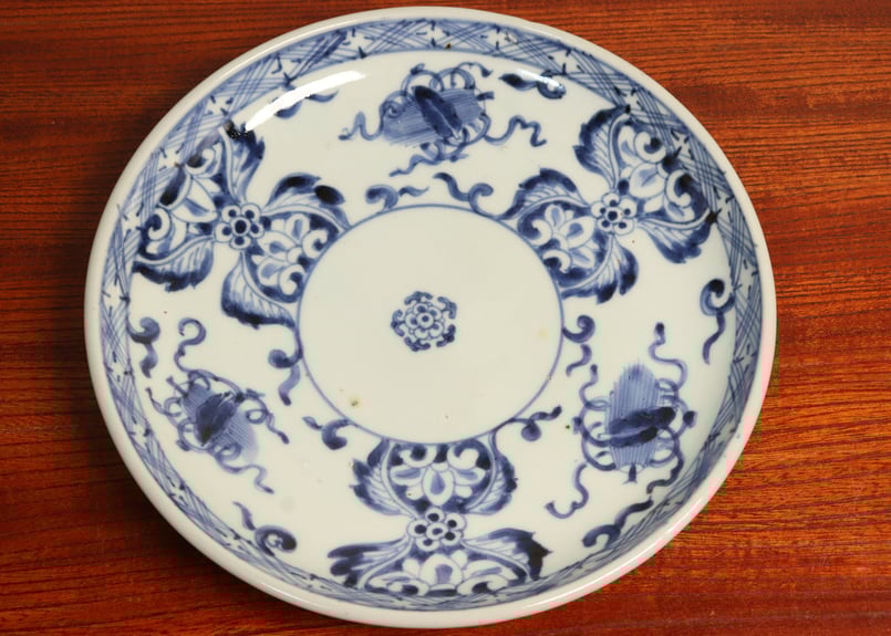 江戸中期染付宝尽くし図7寸皿 5客組 フリモノ | 吉祥寺PukuPuku