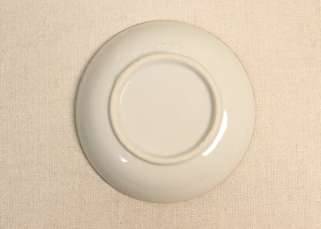 明治後期~大正銅判牡丹と樹木人物図小皿