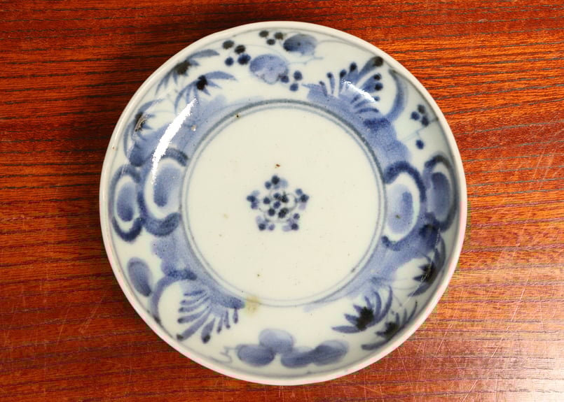 江戸中期筒江窯染付梅と竹図小皿 5客組 | 吉祥寺PukuPuku