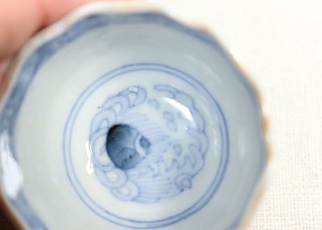 明治前期色絵鶴と松竹梅図通り物小向付