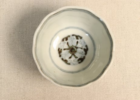 明治前期色絵松竹梅に鶴図通り物向付①