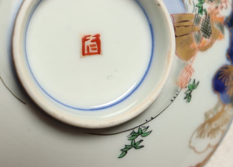 明治前期色絵高砂図通り物蒸茶碗