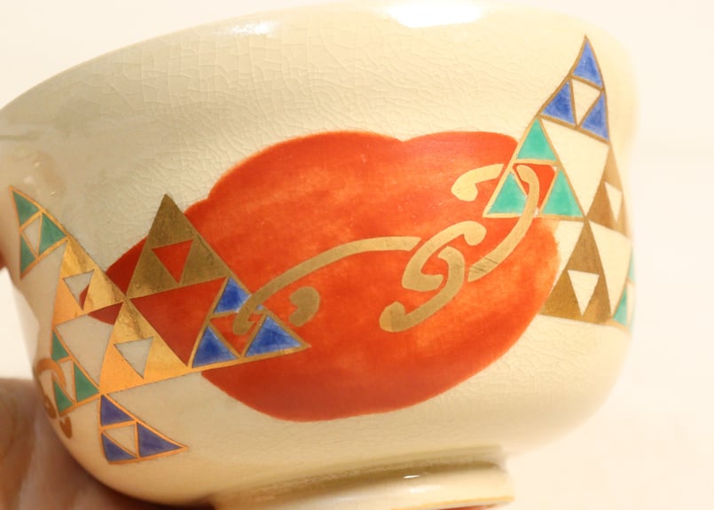 昭和30～40年代京焼色絵幾何学文飯茶碗 | 吉祥寺PukuPuku