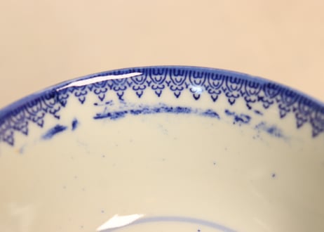 明治前期紙刷六方花図飯茶碗