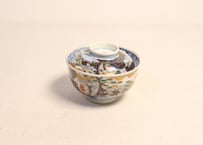 明治前期色絵山水図通り物飯茶碗①