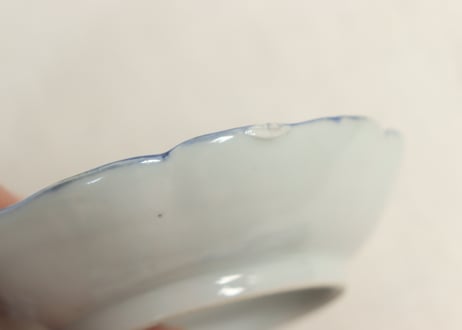 江戸幕末染付三方窓絵図小皿①