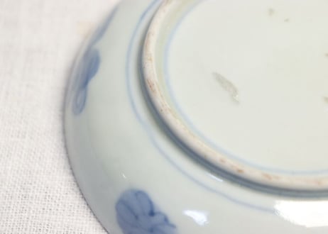 明治前期色絵鳳凰図小皿 窯傷
