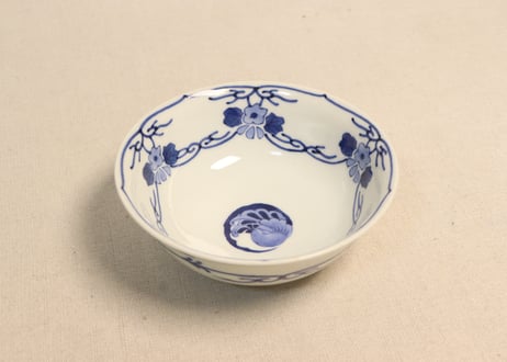 【時代磁器　山水染付内草花紋　八角形　大盃洗】 No.20 祥瑞山水図八角向付 / Octagonal dish with landscape