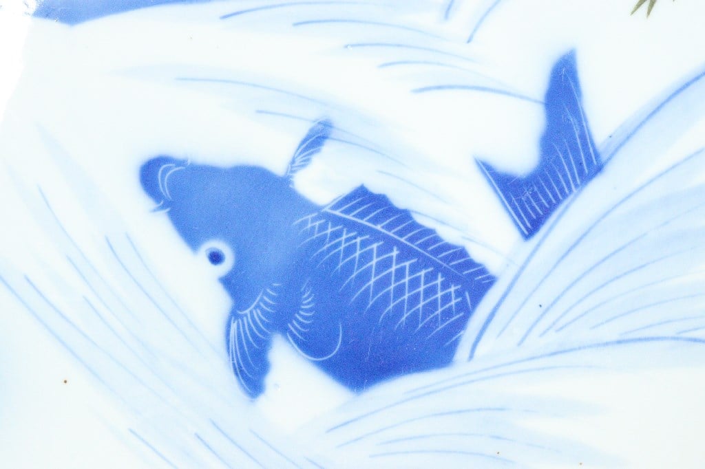 大正～昭和戦前吹墨鯉図8寸皿 | 吉祥寺PukuPuku