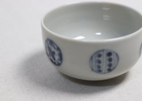 江戸幕末染付丸文湯呑②ケムリ
