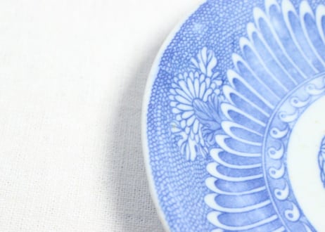 明治後期~大正銅判菊と花弁図6寸皿