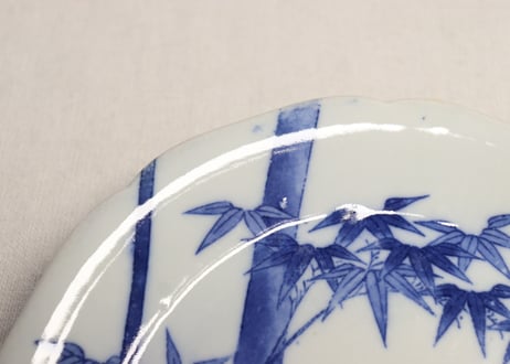 明治後期～大正銅判竹と筍図7寸皿② ノミホツ,膨れ