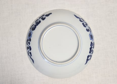 明治前期染付菊図7寸皿