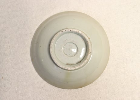 江戸幕末瀬戸くらわんか染付花図なます皿　窯傷