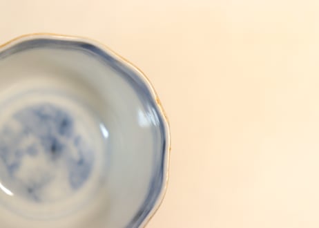 明治前期色絵松鶴図通り物小向付