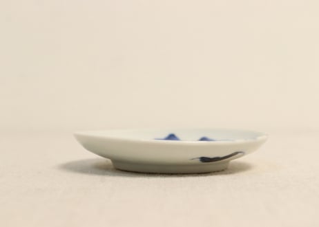 江戸後期染付山水と蝙蝠図豆皿①