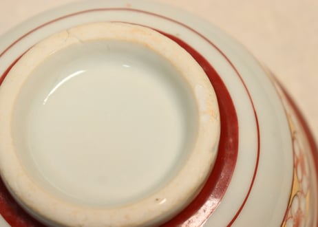 昭和戦前色絵梅図蓋付丼①
