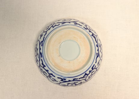 江戸幕末色絵牡丹と花鳥図なます皿