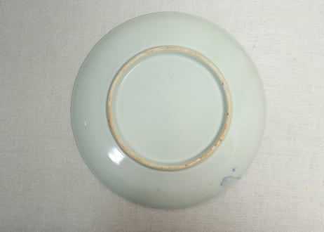 明治後期～大正銅判色絵牡丹と水仙図７寸皿②　少甘手