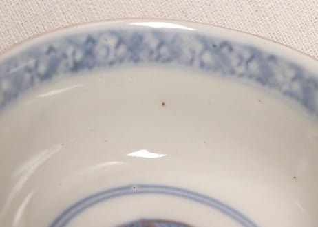 明治前期色絵松竹梅に鶴亀図通り物飯茶碗②少甘手