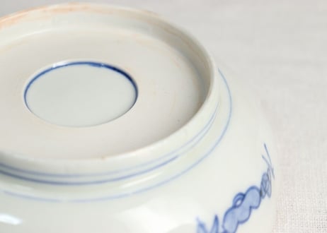 明治前期色絵春蘭に扇と菊図なます皿 ②ノミホツ