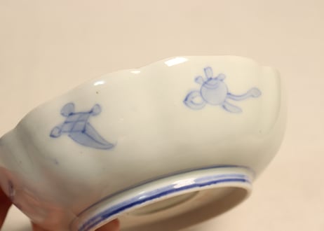 明治前期色絵鳳凰と花図なます皿