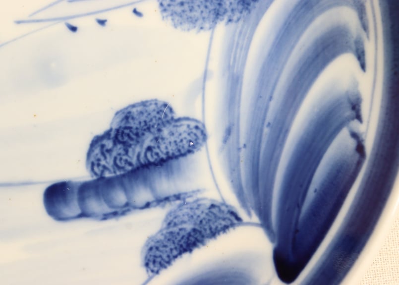 大正～昭和戦前染付山水図8寸皿 | 吉祥寺PukuPuku