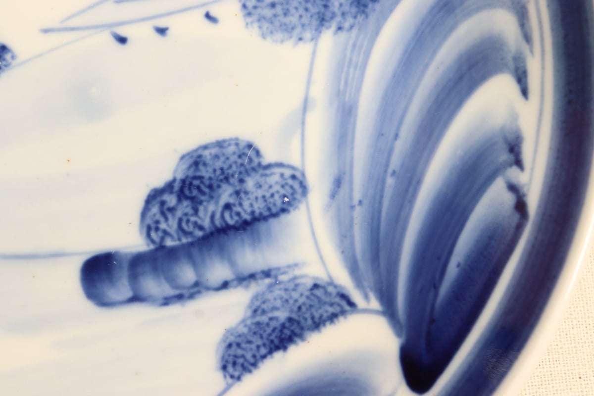 大正～昭和戦前染付山水図8寸皿 | 吉祥寺PukuPuku