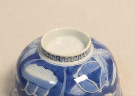 江戸幕末濃み埋め鳳凰と花図飯茶碗