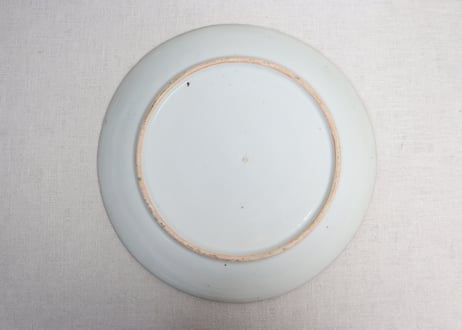 明治後期～大正銅判獅子牡丹図イゲ縁８寸皿