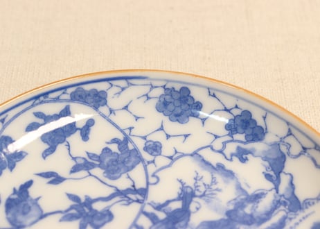 明治後期～大正銅判人物と花鳥窓絵図小皿