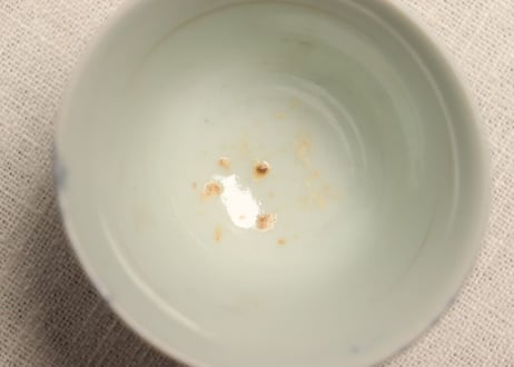 江戸後期染付柳図広東型向付