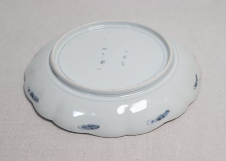 江戸後期色絵山水図7寸皿③裏柄有り