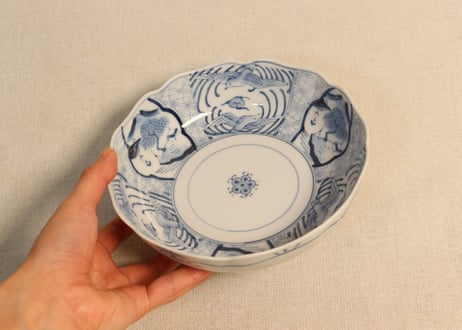 大正~昭和戦前ゴム判鳳凰と山水図なます皿
