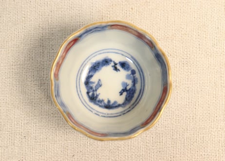 明治前期色絵四方に龍と鳳凰図通り物小向付