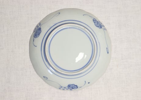 明治前期色絵菊と桔梗図7寸皿