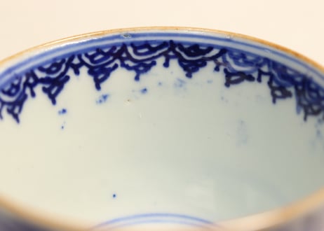 明治前期ベロ藍鳳凰図通り物向付