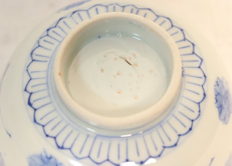 明治前期染付桜図飯茶碗①