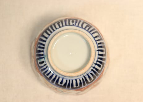 明治前期色絵花と蝶図向付