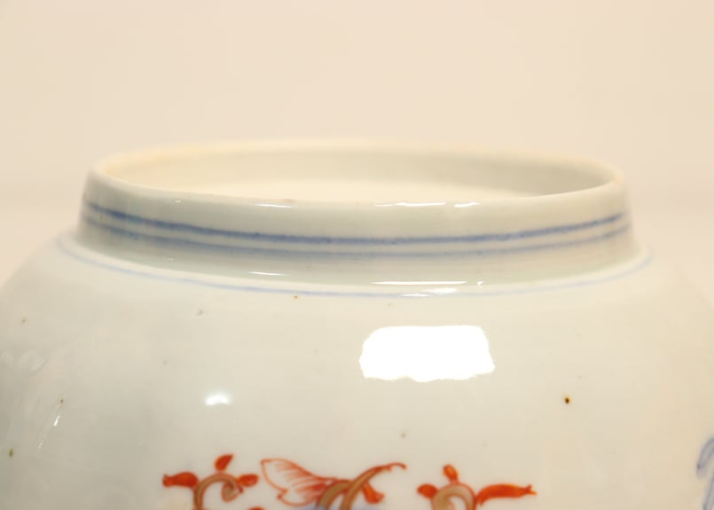 明治前期色絵鶉と鶴丸図大なます皿② 見込み薄め | 吉祥寺PukuPuku