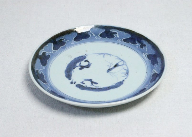 江戸時代中期 6.5寸 染付皿