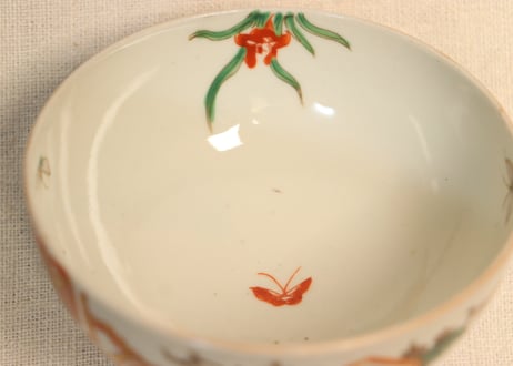 明治前期色絵桐と鳳凰図蓋茶碗