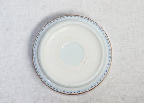 江戸幕末染付竹林雀図４寸鉢①　ノミホツ